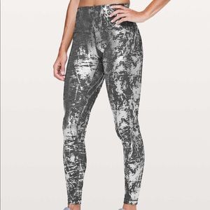 lululemon brindle foil wunder under leggings size 6